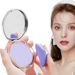 Lavender Matte Powder Oil Control Face Pressed Long Lasting Compact With Puff Nude Makeup Setting 240426