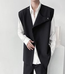 Men039s Vests Asymmetric Design In Autumn Round Neck Loose Medium And Long Vest Coat Hairdresser Light Luxury High Sense Men6789450