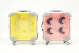 10pcs False Eyelashes Packaging Box Pink Luggage Lashes Suitcase Mink Lashes Packaging Eyelashes Box Custom Empty6805725