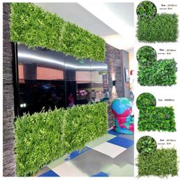 Decorative Flowers Artificial Green Grass Square Plastic Lawn Plant Home Wall For Family Els Living Room Cafe Party Decor