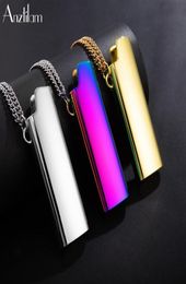 Pendant Necklaces HighQuality Gold Silver Colour Alloy Lighter Case Long Link Chain Hip Hop Personality Necklace For Women Men Rap8760031