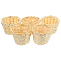 Dinnerware Sets Cabilock Storage Picnic Gift Basket Mini Woven Baskets Handmade Farmhouse Small Weaving Fruit Home Sundries