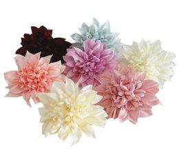 50pcs 11cm Dahlia Pompon Head Fake Flower Silk Artificial Flowers For Bride Wedding Wall Flower Garden Decoration DIY Home Decor257869114