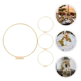 Decorative Figurines 2 Set Garland Hoop Decoration Delicate Flower Hoops Wreath Wire Frame Round Forms