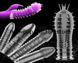 Massage 14 Style Male Enlargement Penis Extender Sheath Reusable toy Enhancer Crystal Penis Sleeve Delay Ejaculation Sex Toys For 5329338