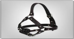 Top Quality Strap On Slave Mask Ball Gag BDSM Leather Harness Gag Open Mouth Gag Sex Toys For Women Bondage Gear Restraints CBT4797272