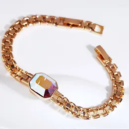 Charm Bracelets Ladies For Female Party Wedding Accessory Trending 18K Gold Color Women's Elegant Hand Bracelet Christmas Bijoux