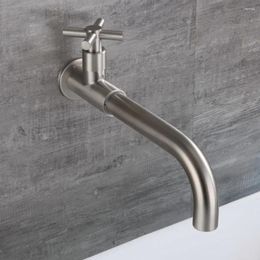 Bathroom Sink Faucets Single Cold Faucet Taps Wall Outdoor Mop Brushed Nickel Kitchen Rotatable Accessories