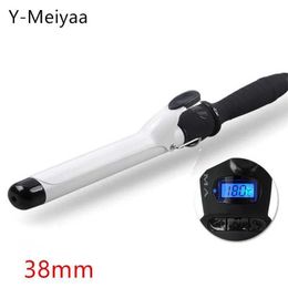 Hair Curlers Straighteners Professional White Ceramic Hair Curler LED Digital Temperature Display Curling Iron Roller Curls Wand Waver Hair Styling Tool 20 Y24050