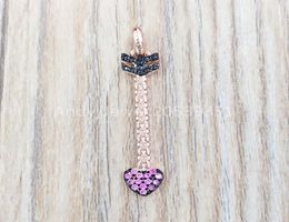 Pendant Necklaces San Valentien Arrow Pendant In Rose Gold Vermeil With Rubby And Spainel Authentic 925 Sterling Silver pendants A4548032