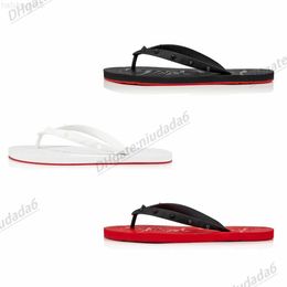 Slippers Unisex designer slide woman luxury slipper for men Loubi Flip Flops rubber slim with box shoe straps glossy rivet summer outside thong sandal