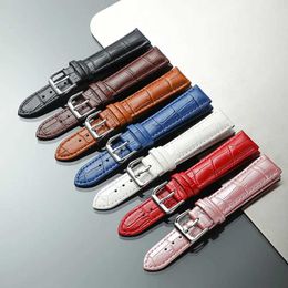 Watch Bands Embossed Design Genuine Leather Strap 14mm 16mm 18mm 20mm 22mm band Business Straps Bracelets Accessories H240504