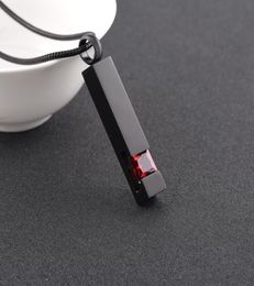 SB0007 Red Birthstone Inlay Black Bar Cremation Necklace Custom Engraving Human Cremation Pendant Funeral Urn Ashes Locket9511747