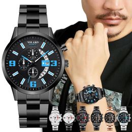 Wristwatches Casual Fashion Watches For Men Stainless Steel Calendar Quartz Digital Watch Business Sports Running Work