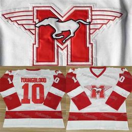 CeoThr Youngblood Rob Lowe 10 MUSTANGS Hockey Jersey Movie Hockey Jerseys Men All Stitched Movie Jersey