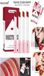 Creative Cigarette Boxes Lipstick Set Makeup Sexy Matte Lipsticks ibcccndc 4 Colors Velvet Lip Kit Nude Red Moisturizer Waterproof1131015