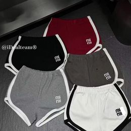 Women elastic waist logo letter embroidery sports casual shorts designer comfortable home pants