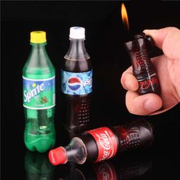 New Mini Creative Cola Bottle Model Cigarette Lighter Butane Without Gas Iatable Lighter Portable Funny Smoking Accessory