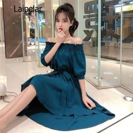 Party Dresses Summer Casual Chiffon Off Shoulder Bandage Dress Women 2024 Sexy Asymmetrical Ruffle Vestidos De Festa