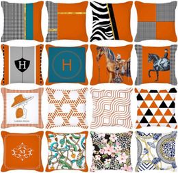 CushionDecorative Pillow Orange Cushion Cover Short Plush Horse Velvet Geometric Decorative Pillows For Sofa Home Decor Case8358621