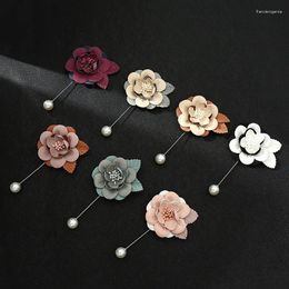 Brooches Spot Fabric Flower Bow Long Pin One-word Corsage Brooch Accessories