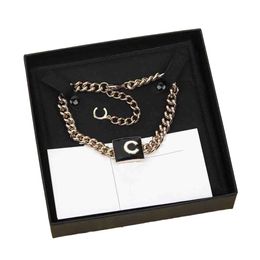 2024 Luxury quality Charm pendant necklace with Black and white enamel Colour in 18k gold plated have stamp box PS4639A q2