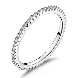 Classic YIZIY High Quality 925 silver ring Circle Clear CZ Geometric Stackable Rings for Women Wedding Jewellery Gift SCR0665080282