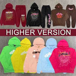 Spider Hoodies Young Thug 555 Angel Pullover Pink Red Black Mens Hoodieg Hoodys Pants Quality Graphic Hooded Clothing Sweatshirts High Quality