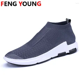 Fitness Shoes WomenCasual Sneakers Vulcanized Sock Sneaker Women Summer Slip On Flat Plus Size Loafers White