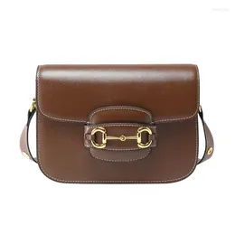 Bag 2024 Fashion Saddle Women's Leather Tofu Simple Texture Single Shoulder Messenger Handbag