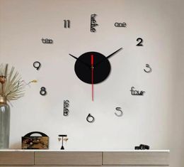 Wall Clocks 80CM DIY Quartz Acrylic 3D Big Decorative Mirror Stickers Oversize Clock Reloj De Pared4248554