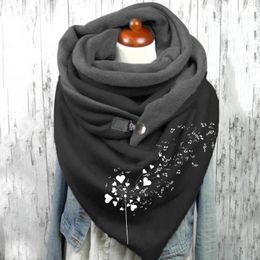 Scarves Square With Button Clasp Women Boho Print Scarf Shawls Wraps Neck Warmer Blanket Echarpe Foulard Wrap