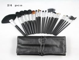 24 piece Makeup Brush Sets Goat Hair Leather Pouch Beauty Tool Coloris Professional Cosmetics Make Up Brushes Kit8806063