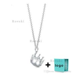 High quality 925 sterling silver new necklace classic brand love necklace with box characters suitable for banquet Jewellery whole7925416