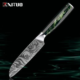 Upgraded Santoku Knife 5 Inch Razor Sharp Kitchen Fruit knife Chef Knife for Chopping Vegetable and Cooking Asian Santoku Knives