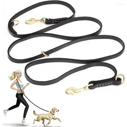 Dog Collars Multi-function Training Leather Pet Hands Free Leash For Outdoor Soft Service Dogs Walking