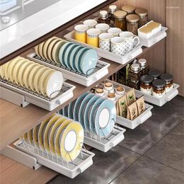 Kitchen Storage Dish Drying Rack With Drainboard For Counter Plate Drainer