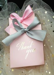 25Pcs Thank You Printed PINK Candy Bag Box for Favor Gift DecorationEvent Party SuppliesWedding Favours Gift Boxes7779470