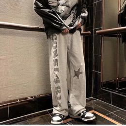 Hip-hop Male Sweat Pants Wide Leg Trousers Straight Fashion Sport Harajuku Tracksuit Bottoms Sweatpants for Men XL 240430