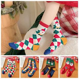 Women Socks Christmas Middle Tube Santa Claus Calf Student Winter Warm Comfortable Cotton For Female Hosiery