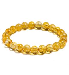 Natural Yellow Citrine Stone 6mm 8mm 10mm Beads Bracelet Handmade Quartz Jewellery For Woman Men Unisex Stretch Bangle Gift Beaded 3122588
