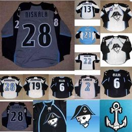 CeoAHL Milwaukee Admirals Hockey Jerseys Mens Womens Kids 6 Ryan Ellis 28 Janne Niskala 100% Embroidery Custom Ice Goalit Cut