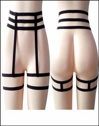 New 2018 Women39s Sexy Punk Goth Harajuku Fetish Pentagram Gothic Garter Belt Leg Band Harness Suspender Garter Lingerie8467949