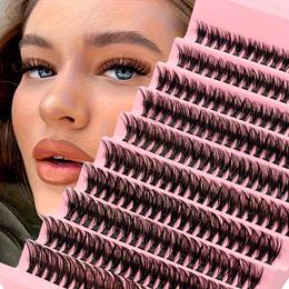 False Eyelashes 200 DIY Personal Eye Black 40P Natural 9-16mm D Curler Fluffy Reusable (136)