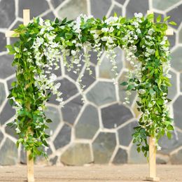 Decorative Flowers Artificial Hanging Ivy Simulation Vine Fake Green Plant Wreath Outdoor Arch Home Wedding Party Shade Garden Wall