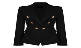 Ladies Black Blazers Feminino Formal Jacket Women Short Slim White Jackets Female LongSleeve Business Suit WS2509C2224166