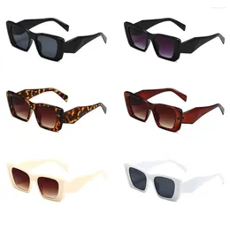 Sunglasses Square Frame Rectangle Vintage UV Protection Irregular 90s Shades Eyewear For Women & Men