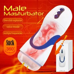 Masturbators For Men Automatic Sucking Real Vagina Vibrator Male Masturbation Cup Pussy Pocket Sex Machine Toys Adults 18 240423