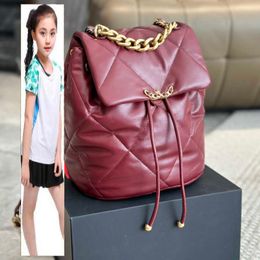 Kids Bags Luxury Brand CC Bag 24C Womens 19 Mini Flap Drawstring Bucket Backpack Bags With Double Little Beads Lambskin Outdoor Shoulder Handbags Turn Lock Gold Metal