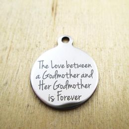 Pendant Necklaces 20pcs/lot--the Love Between A Godmother And Her Godmo Stainless Steel Charms - Laser Engraved Customized DIY Pendants